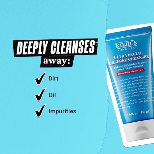 Buy now Kiehl's Ultra Facial Oil-Free Cleanser, Foaming Face Wash for Oily to Normal Skin, Visibly Reduces Excess Oil, with Desert Plant and Lemon Fruit Extracts, Paraben-free, Fragrance-free - 5.0 fl oz at indiglob india