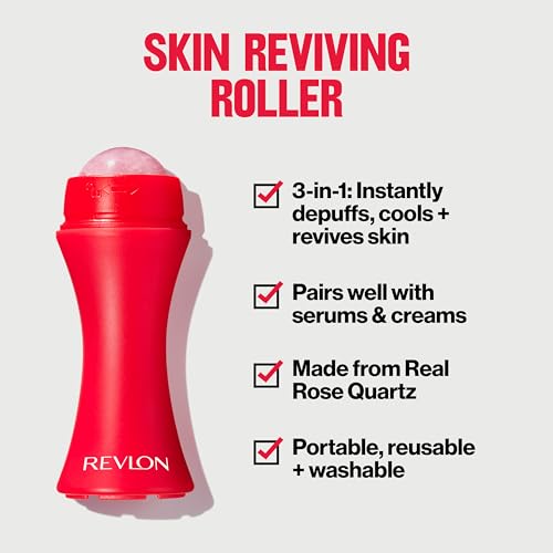 Buy now Revlon Skin Reviving Roller with Rose Quartz for All-Day Facial Reviving & Brightening, Compact & Reusable, Gentle on Skin, 1 count at indiglob india