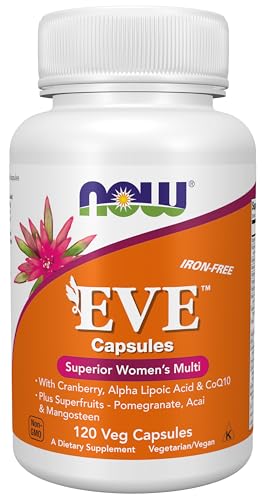 Buy now NOW Foods Supplements, EveÆ’?â€º Women's Multivitamin with Cranberry, Alpha Lipoic Acid and CoQ10, plus Superfruits - Pomegranate, Acai & Mangosteen, Iron-Free, 120 Veg Capsules at indiglob india