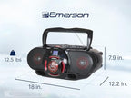 Buy now Emerson EPB-3002 Portable Bluetooth, MP3/CD AM/FM Stereo Radio Cassette Player/Recorder with Subwoofer and USB Input Boombox at indiglob india