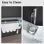 Buy now iHave Toothbrush Holders for Bathrooms, 4 Cups Toothbrush Holder Wall Mounted with Toothpaste Dispenser - Large Capacity Tray, 2 Cosmetic Drawer - Bathroom Organizer & Bathroom Accessories Set at indiglob india