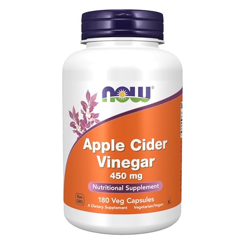 Buy now NOW Foods Supplements, Apple Cider Vinegar 450 mg, Derived from Fermentation of Sweet Apple Cider, 180 Veg Capsules at indiglob india