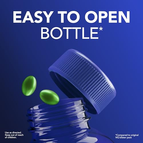Buy now NyQuil Ultra Concentrated Cold and Flu Medicine, Nighttime, Relief for Cough, Sore Throat, Fever, Congestion, Easy to Swallow, Easy to Open Bottle, 48 LiquiCaps at indiglob india