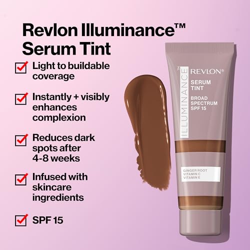 Buy now Revlon Illuminance Tinted Serum, Triple Hyaluronic Acid, Evens Out Skin Tone Over Time and Hydrates All Day, SPF 15, 209 Buff Beige, 0.94 fl oz. at indiglob india