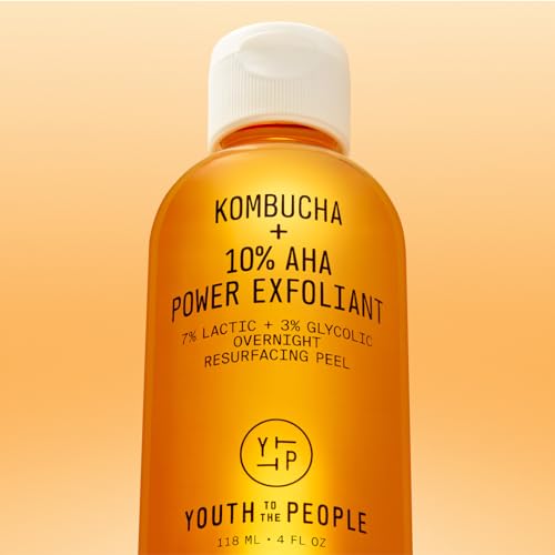 Buy now Youth To The People Kombucha + 10% AHA Power Exfoliant (4 fl oz), Overnight Resurfacing Peel, Helps Fade Discoloration + Smooth Skin Texture, Lactic + Glycolic Acid, Fragrance-free, Vegan at indiglob india
