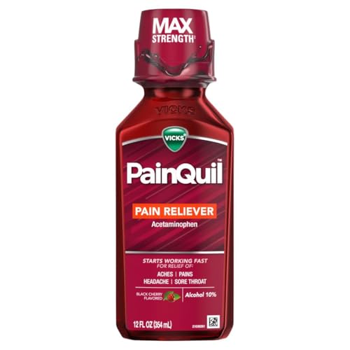Buy now Vicks PainQuil Pain Relief Acetaminophen 1000mg Max StrengthÆ’?Â­ Adult Pain Reliever Liquid 12oz, Backache Headache Relief, 1 Daytime Pain Reliever at indiglob india