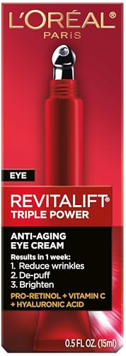 Buy now L'Oreal Paris Revitalift Triple Power Anti-Aging Eye Cream, Pro Retinol, Hyaluronic Acid & Vitamin C, Reduce Wrinkles & Puffiness 0.5 fl. oz. at indiglob india