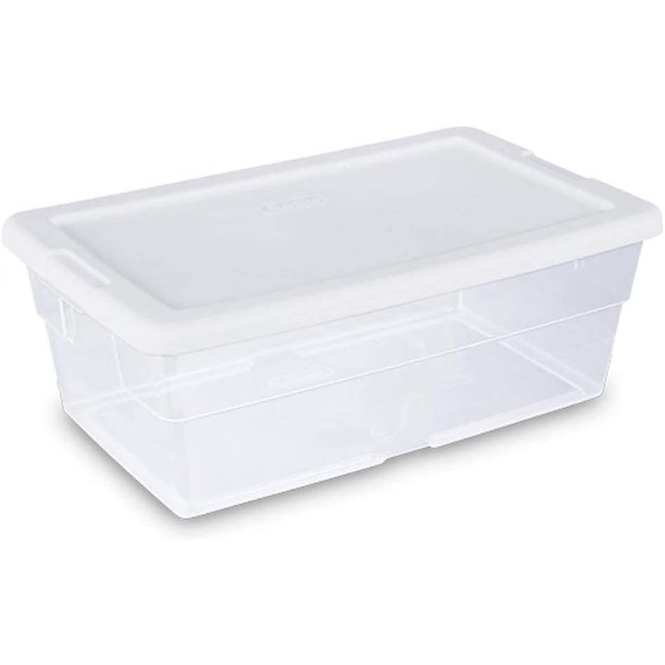 Buy now Sterilite 24-Pack 6 Quart Storage Box, Stackable Clear Plastic Bins with Snap-On Lids - Heavy-Duty Organizing Containers for Closet, Bathroom, and Office 6 Quart American at indiglob india