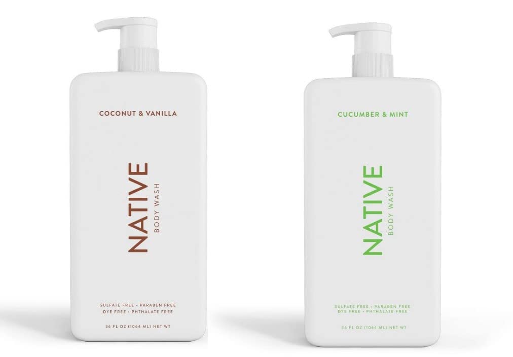 Buy now Native Body Wash | Coconut & Vanilla, Cucumber & Mint - 36 oz bottle with pump - Pack of 2 at indiglob india