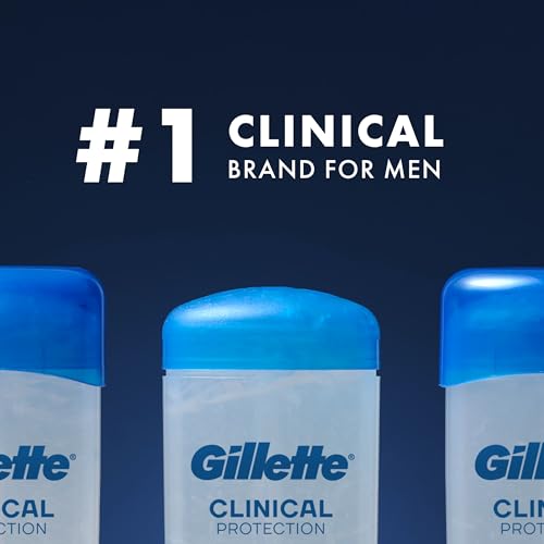 Buy now Gillette Clinical Antiperspirant and Deodorant for Men, 72hr Sweat & Odor Protection, Long Lasting Freshness, Anti-White Mark Technology, Clear Gel, Power Rush Scent, 2.6 oz at indiglob india