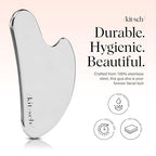 Buy now Kitsch Stainless Steel Gua Sha Facial Tools - Guasha Tool for Face, Face Sculpting Tool, Jawline Shaper, Double Chin Reducer, Body Gua Sha Tools, Lymphatic Drainage Massager, Facial Skin Care - Silver at indiglob india
