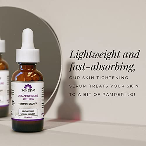Buy now SKIN DEVA 20% Argireline Serum with Matrixyl 3000 Pure Hyaluronic Acid Serum For Face Deep Wrinkle Reducer Anti Aging Tones Skin and Stimulates Collagen Peptides Serum For Face at indiglob india