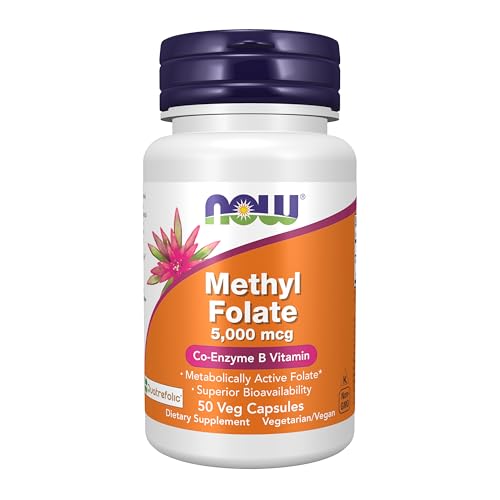Buy now NOW Foods Supplements, Methyl Folate 5000 mcg, Superior Bioavailability, 50 Veg Capsules at indiglob india