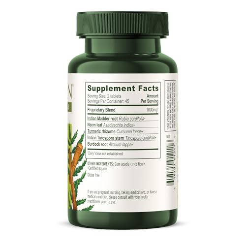 Buy now Banyan Botanicals Blood Cleanse Tablets â€“ Organic Clear Skin Supplement with Manjistha & Neem â€“ Blood Cleanser Herbs for Natural Detox & Healthy Skin* â€“ 90 Tablets â€“ Non GMO Sustainably Sourced Vegan at indiglob india