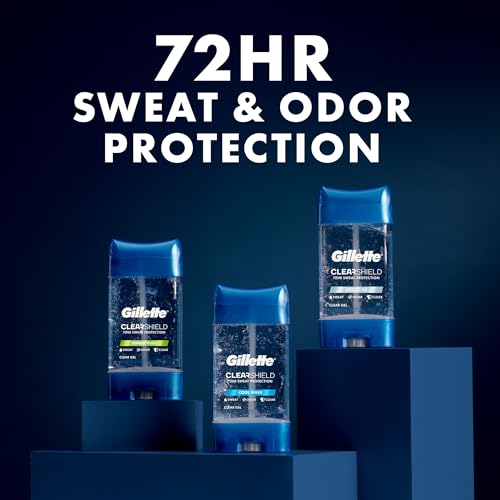 Buy now Gillette Antiperspirant and Deodorant for Men, 72hr Sweat & Odor Protection, Long Lasting Freshness, Anti-White Mark Technology, Clear Gel, Mountain Air Scent, 3.8 oz at indiglob india