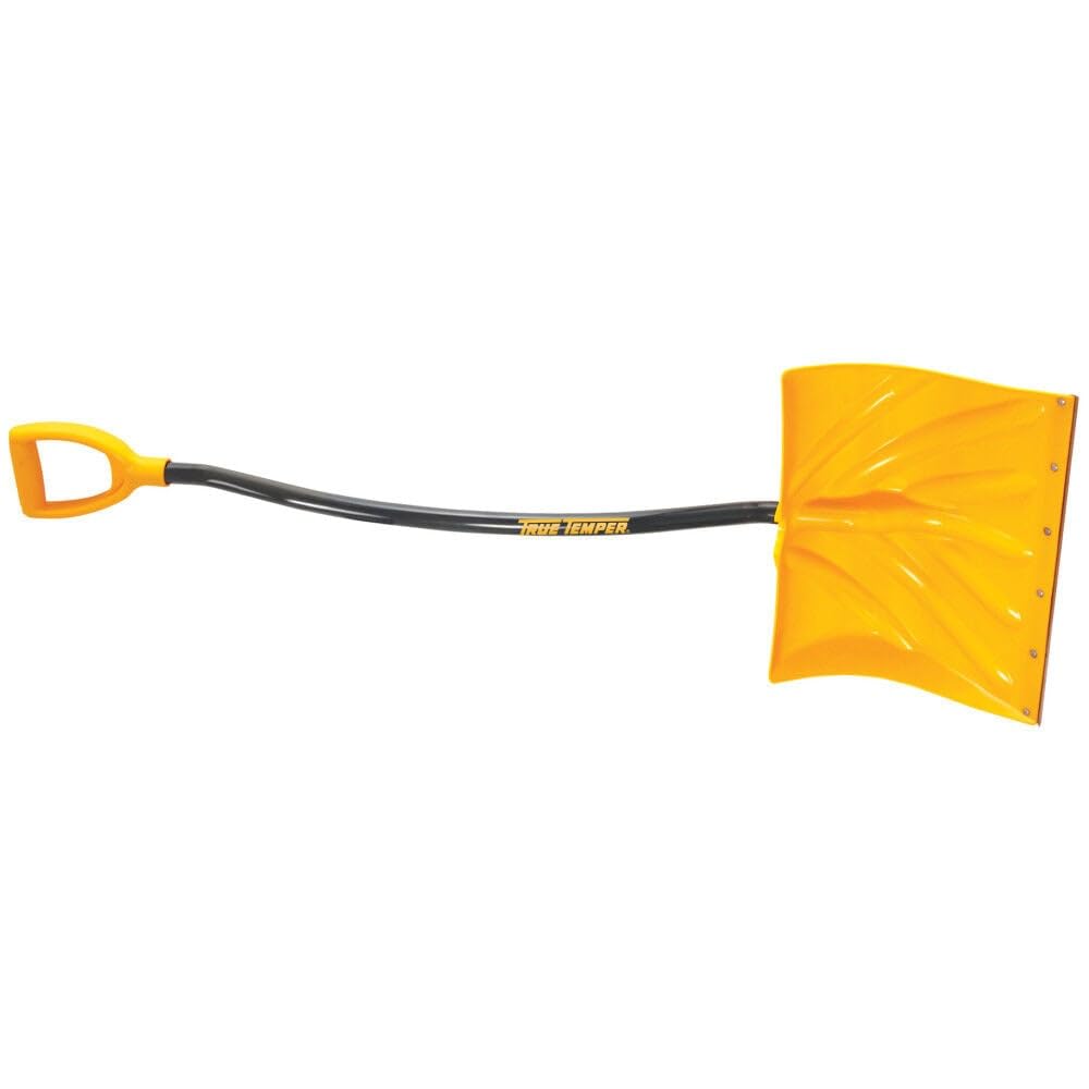 TRUE TEMPER 1603400 Poly Snow Shovel/Pusher with Ergonomic D-Grip Steel Handle, 54-Inch