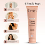 Buy now Kitsch Smoothing Air Dry Cream for Hair â€“ Frizz Control Hair Care Product with Castor Oil & Coconut Oil â€“ Weightless Styling Cream - Enhances Natural Texture Appearance | Ideal Gifts for Women â€“ 5 oz at indiglob india