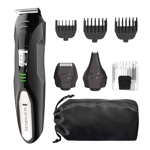 Buy now Remington All-in-One Grooming Kit, Lithium Powered, 8 Piece Set with Trimmer, Men's Shaver, Clippers, Beard and Stubble Combs, PG6025, Black at indiglob india