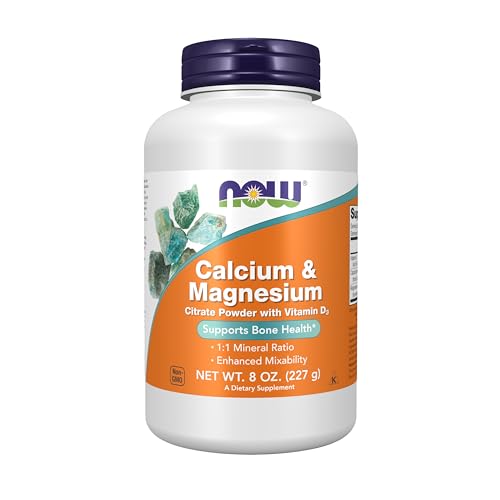 Buy now NOW Foods Supplements, Calcium & Magnesium Citrate Powder with Vitamin D3, Supports Bone Health*, 8-Ounce at indiglob india