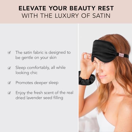 Buy now Kitsch Weighted Satin Sleep Mask - Weighted Eye Masks for Sleep and Travel - Lavender Sleeping Mask for Women and Men - Light Blocking, Adjustable Strap, Ultra-Soft (4.1oz/116g) at indiglob india