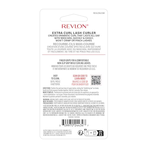 Buy now Revlon Extra Curl Lash Curler, Gives an All Day Dramatic Curl, with Finger Grips for a Non Slip Grip, Easy to Use, 1 Count at indiglob india