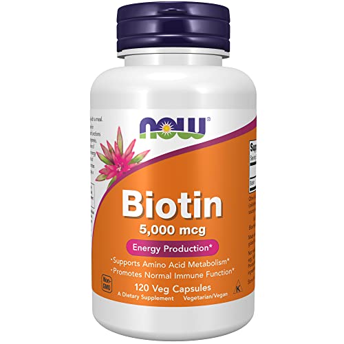 Buy now NOW Foods Biotin 5000 mcg Capsules, 120 Count at indiglob india