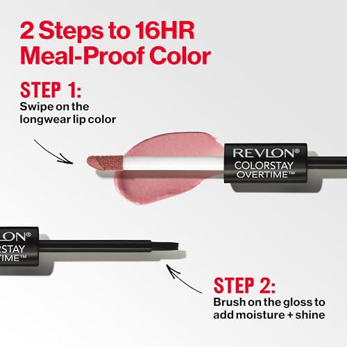 Buy now Revlon Liquid Lipstick with Clear Lip Gloss, ColorStay Overtime Lipcolor, Dual Ended with Vitamin E, 040 Forever Scarlet, 0.07 Fl Oz at indiglob india