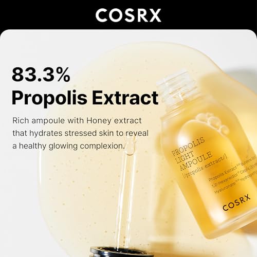 Buy now COSRX Propolis Ampoule, Glow Boosting Serum for Face with 73.5% Propolis Extract, 1.01fl.oz/30ml, Hydrating Essence for Sensitive Skin, Fine Lines, Uneven Skintone, Korean Skincare at indiglob india
