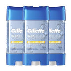 Buy now Gillette Antiperspirant and Deodorant for Men, 72hr Sweat & Odor Protection, Long Lasting Freshness, Anti-White Mark Technology, Clear Gel, Tropical Breeze Scent, 3.8 oz (Pack of 3) at indiglob india