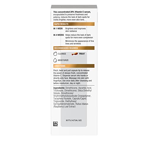 Buy now Neutrogena Rapid Tone Repair 20% Vitamin C Brightening Serum Capsules, Antioxidant Face Serum to Brighten Look of Dark Spots & Even Skin Tone, Oil-Free, 30 Serum Capsules at indiglob india