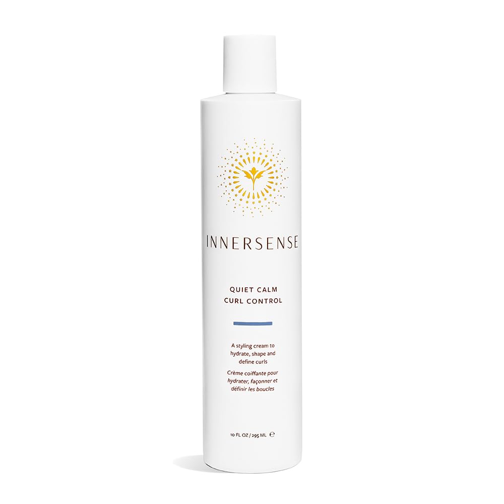 INNERSENSE Organic Beauty - Quiet Calm Curl Control Leave-In Cream (10oz) | Leave-In Curl Styler | Detangles, Tames Frizz + Defines Curls Without Weight | Non-Toxic, Cruelty-Free, Clean Haircare