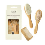 Buy now Kyte BABY Bamboo 3-Piece Brush Set - 1 Goat Hair Brush, 1 Wooden Bristle Brush and 1 Bamboo Comb at indiglob india