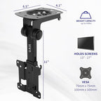 Buy now VIVO MOUNT-M-FD27 Manual Folding Ceiling Mount for 13-27 inch Flat Screens, Tilt Roof, Under Cabinet Mount for LCD TVs and Monitors at indiglob india