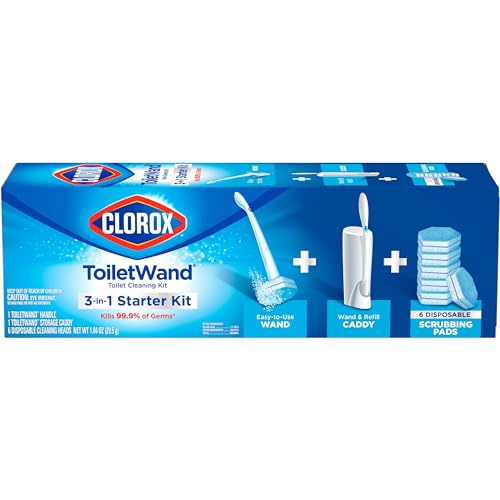 Buy now CLOROX ToiletWand Toilet Bowl Cleaner- Toilet Brush, Storage Caddy and 16 Disinfecting Refill Heads at indiglob india