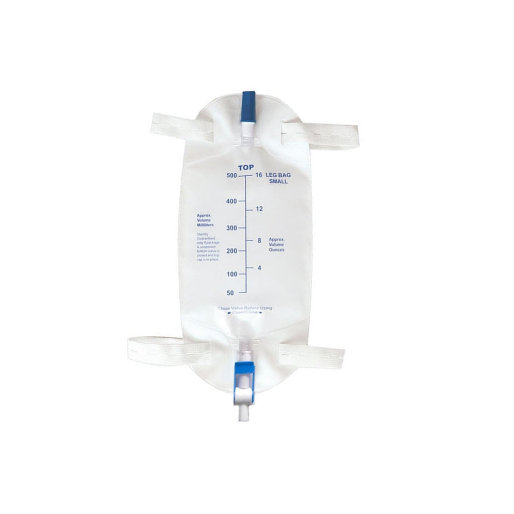 4 Pack Easy-Tap Leg Bag Urinary Drainage Bag, 500 ML Anti-Reflux Valve, Cloth Straps Easy Flip Drain