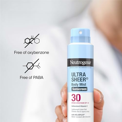 Buy now Neutrogena Ultra Sheer Body Mist Sunscreen Spray, Broad Spectrum SPF 30, Oil-Free & Non-Comedogenic UVA/UVB, 5 oz Pack of 3, Packaging may vary at indiglob india