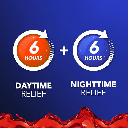 Buy now Vicks DayQuil & NyQuil Intense Flu Liquid, Value Pack, Over-The-Counter, Multi-Symptom, Powerful Relief for Body Aches, Fever, Headache, Sore Throat, and Cough, 6 Hour Relief, Cherry Flavor, 12 FL OZ at indiglob india