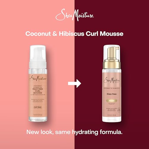 Buy now SheaMoisture Curl Mousse Coconut and Hibiscus for Frizz Control Styling Mousse with Shea Butter 7.5 oz at indiglob india
