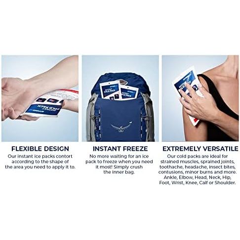 Buy now Instant Cold Pack â€“6 Count Disposable 7.5 x 4.5 Inches Ice Packs â€“ Must Have Medical Supplies for Outdoor Activities â€“ Ice Packs Ideal for Injuries, Inflammation, Sprains, Strains at indiglob india
