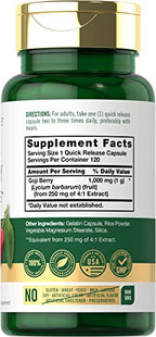 Buy now Carlyle Goji Berry | 120 Capsules | Concentrated Extract from Wolfberry Plant | Non-GMO, Gluten Free at indiglob india