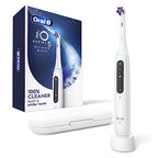 Buy now Oral-B iO Series 5 Ultimate White Rechargeable Electric Toothbrush with Visible Pressure Sensor, 2 Minute Timer, 5 Cleaning Settings, 1 Replacement Toothbrush Heads, and Travel Case, White at indiglob india