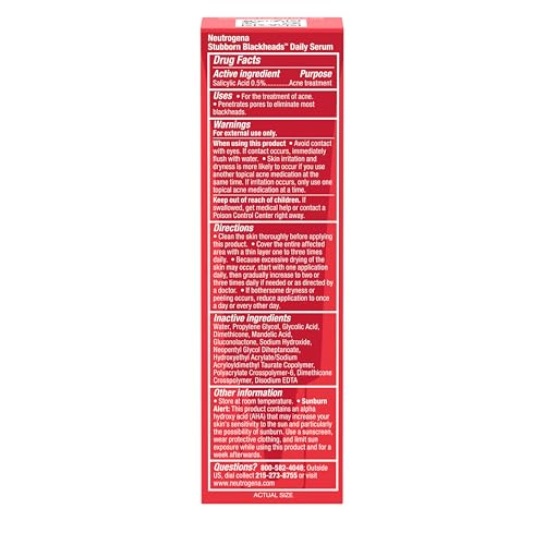 Buy now Neutrogena Stubborn Blackheads Daily Acne Facial Serum with Salicylic, Glycolic, Polyhydroxy & Mandelic Acids, Oil-Free Face Serum for Acne-Prone Skin to Help Clear Clogged Pores, 1 fl. oz at indiglob india