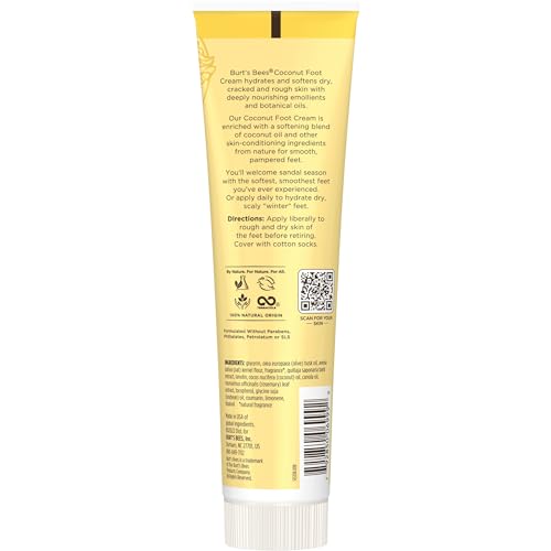 Buy now Burt's Bees Softening Foot Cream with Coconut Oil and Soap Bark, 4.3 Ounces, Pack of 3 at indiglob india
