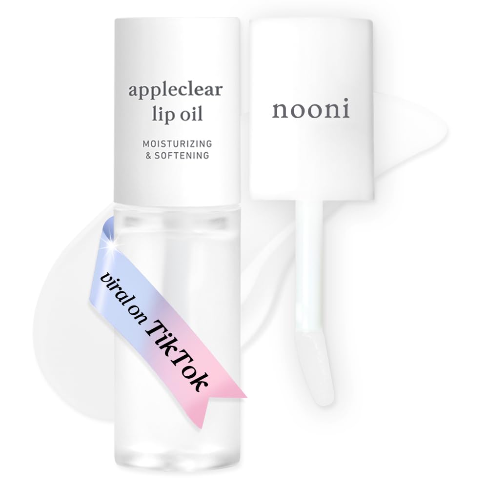 Buy now NOONI Korean Lip Oil - Appleberry | Long-Lasting, Moisturizing, Plumping, Revitalizing for Dry Lips, Waterproof, No Peel Off, Hydrating, Nourishing Crystal Clear, Stocking Stuffers, 0.12 FL Oz at indiglob india