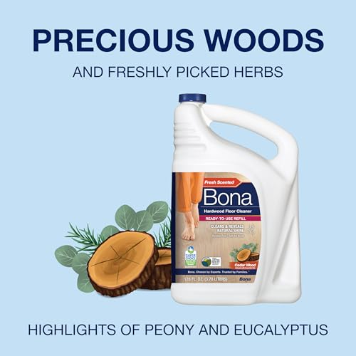 Buy now Bona Hardwood Floor Cleaner Refill - 64 fl oz - Cedar Wood - Refill Spray Mops and Spray Bottles - Residue-Free Floor Cleaning Solution for Hardwood Floors at indiglob india