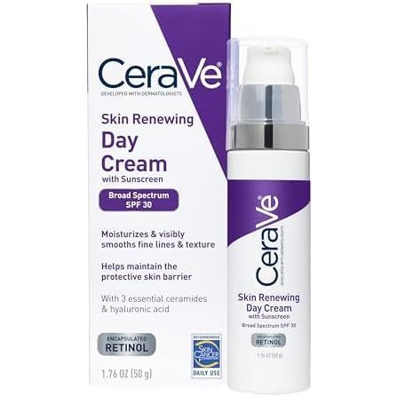 Buy now CeraVe Anti-Aging Face Cream SPF 30, Anti-Wrinkle Retinol Cream with Hyaluronic Acid and Ceramides, 1.76 oz 1.76 Ounce (Pack of 12) at indiglob india