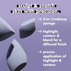 Buy now e.l.f. Precision Sculpting Sponge, 3-in-1 Sponge For Contouring & Blending To A Smooth Finish, Great For Cream & Powder Formulas, Vegan & Cruelty-Free at indiglob india