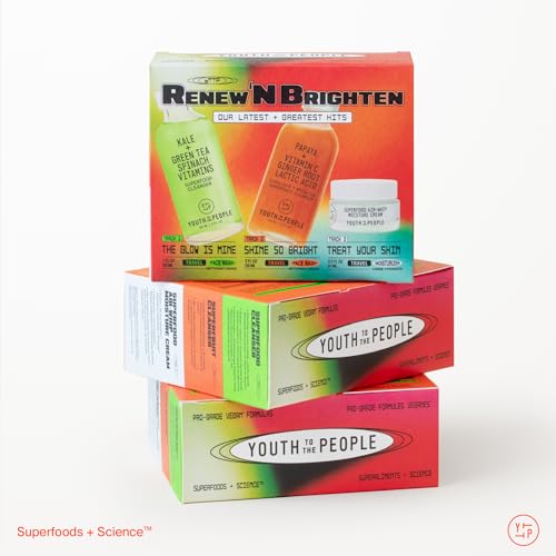 Buy now Youth To The People Renew N' Brighten Skincare Giftset - Travel Mini 3-Pc Set, Superfood Antioxidant Balancing Face Cleanser, Superfruit Gentle Exfoliating Facial Wash, Air Whip Hydrating Moisturizer at indiglob india