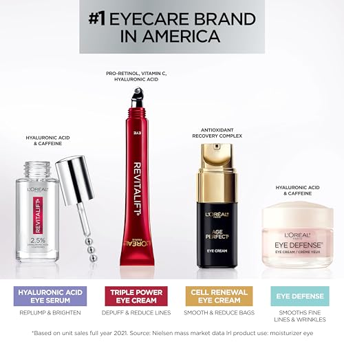 Buy now L'Oreal Paris Revitalift Triple Power Anti-Aging Eye Cream, Pro Retinol, Hyaluronic Acid & Vitamin C, Reduce Wrinkles & Puffiness 0.5 fl. oz. at indiglob india