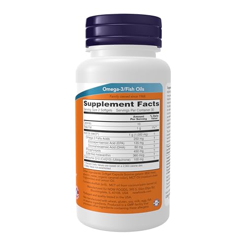 Buy now NOW Foods Supplements, Krill & CoQ10, Phospholipid-Bound Omega-3, Heart Support*, 60 Softgels at indiglob india